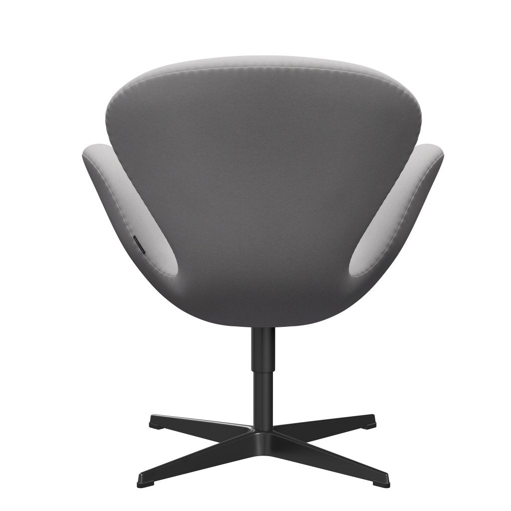 Fritz Hansen Swan Lounge Chair, Black Lacquered/Comfort White/Grey