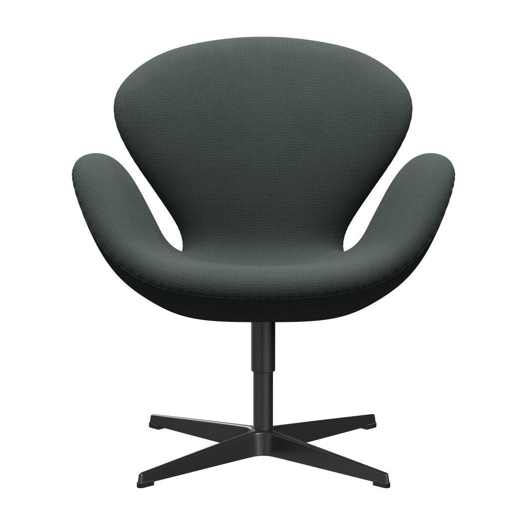 Fritz Hansen Swan Lounge Chair, Black Lacquered/Diablo Steel Grey