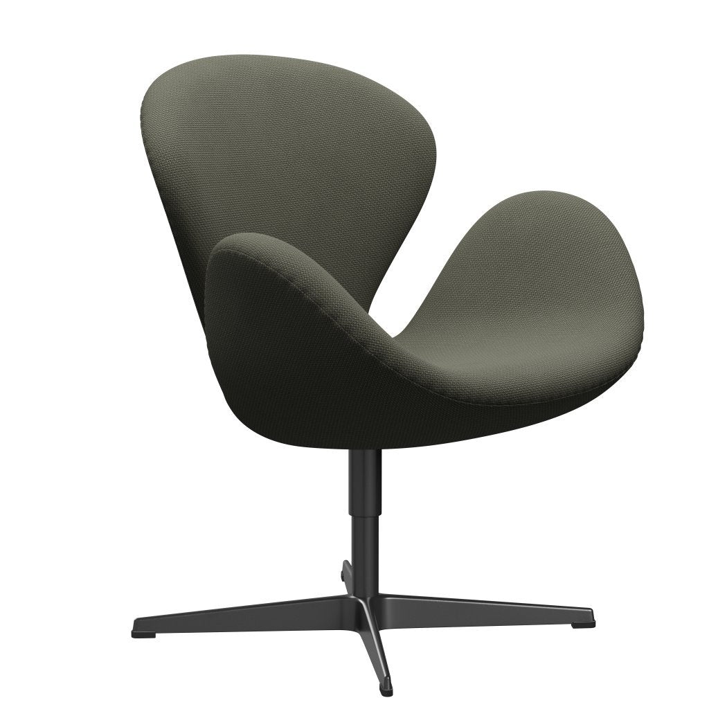 Fritz Hansen Swan Lounge, czarny lakier/Diablo Warm Grey