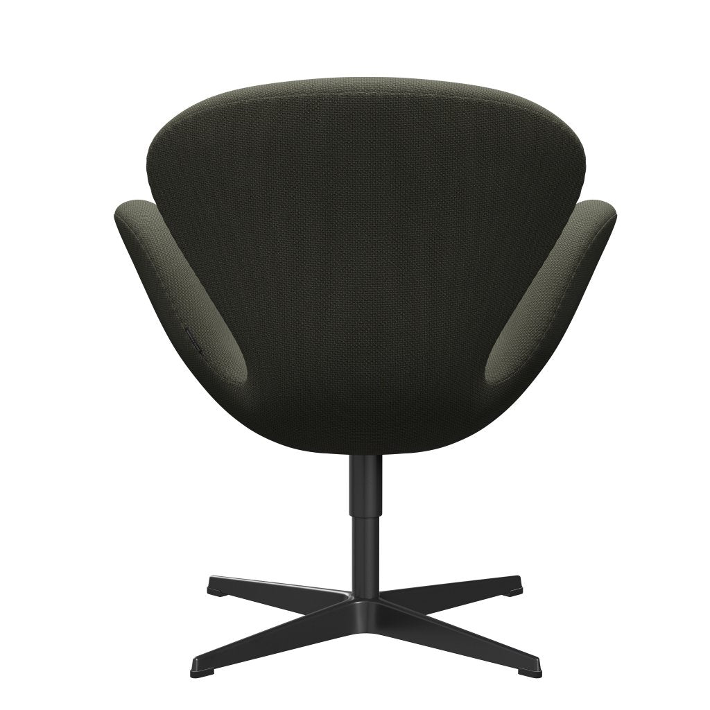 Fritz Hansen Swan Lounge Chair, Black Lacquered/Diablo Warm Grey