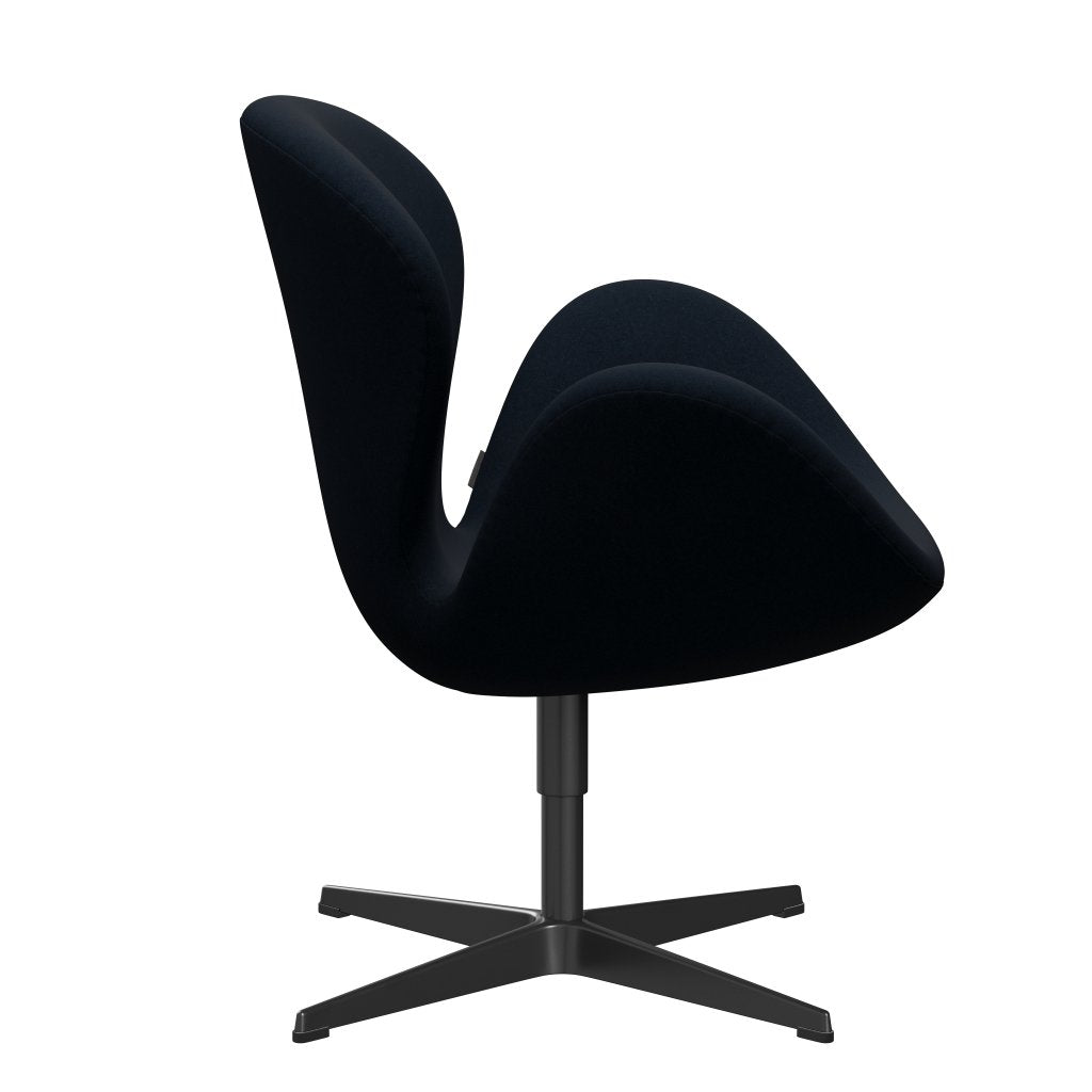 Fritz Hansen Swan Lounge, czarny lakier/Divina Dark Blue