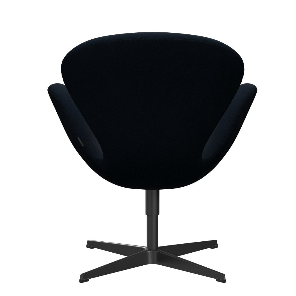 Fritz Hansen Swan Lounge, czarny lakier/Divina Dark Blue