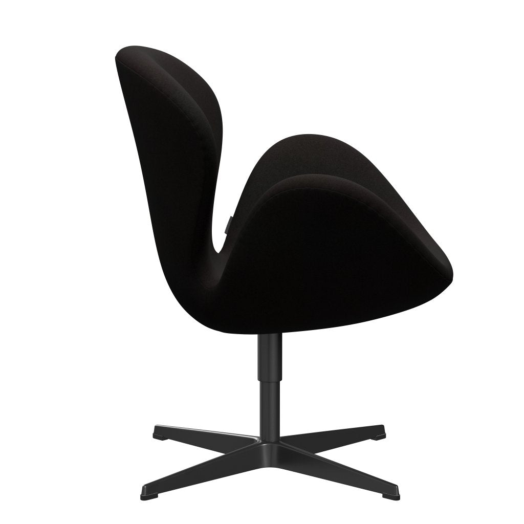 Fritz Hansen Swan Lounge, czarny lakier/Divina Dark Brown (384)