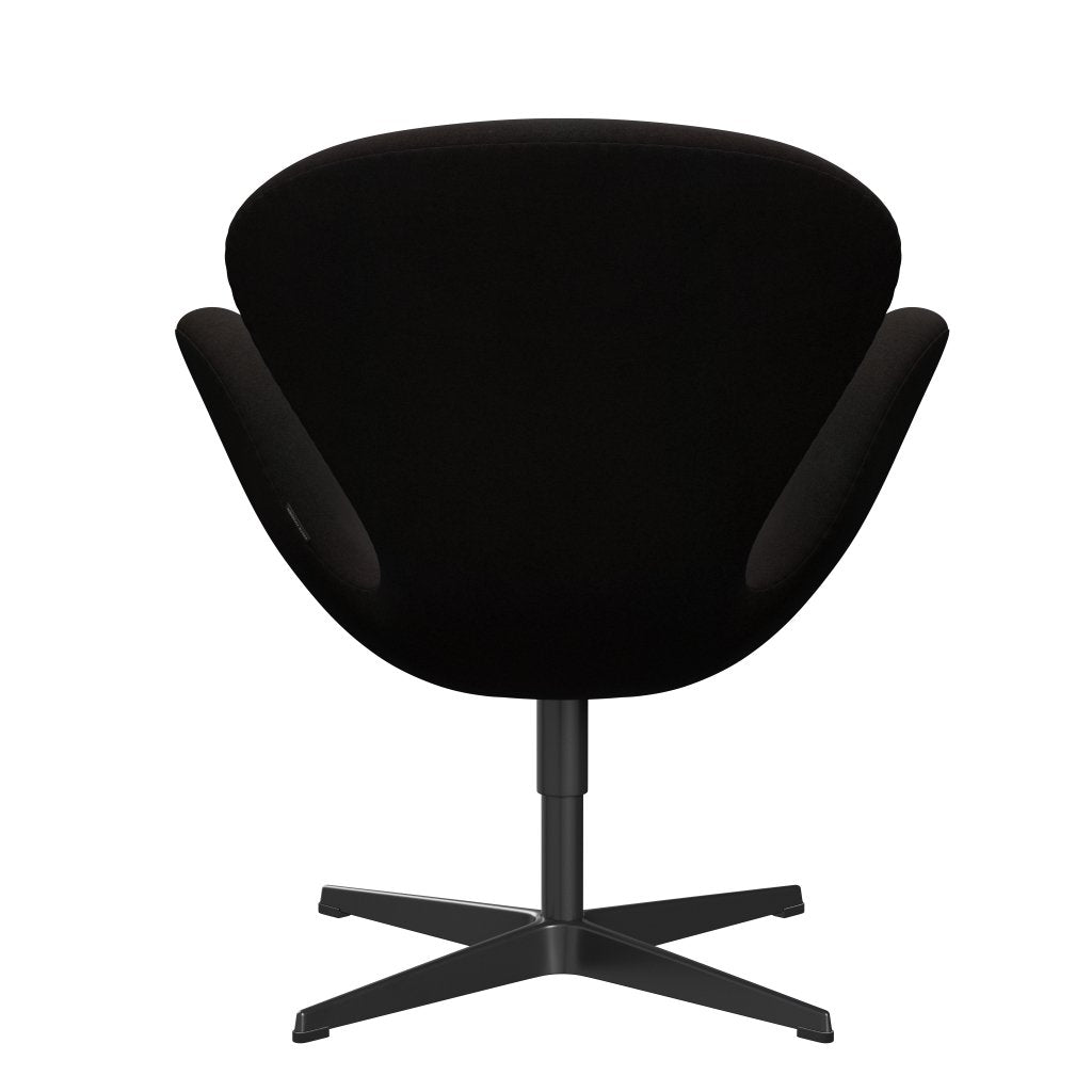 Fritz Hansen Swan Lounge, czarny lakier/Divina Dark Brown (384)