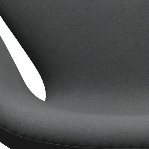 Fritz Hansen Swan Lounge Chair, Black Lacquered/Divina Dark Grey