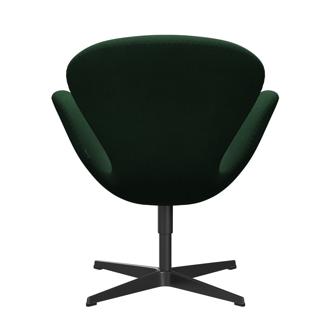 Fritz Hansen Swan Lounge, czarny lakier/Divina Dark Green (876)