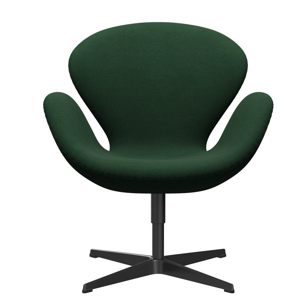 Fritz Hansen Swan Lounge, czarny lakier/Divina Dark Green (876)