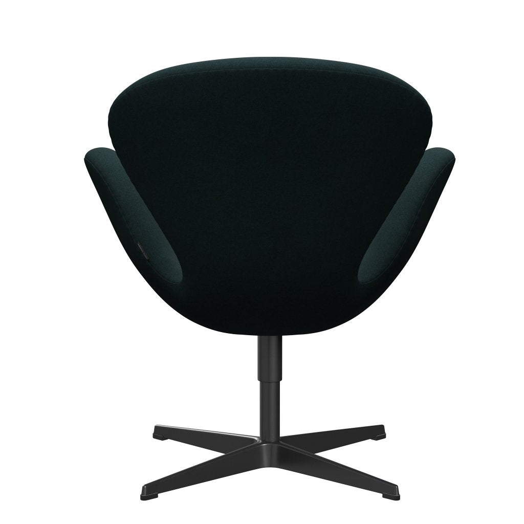 Fritz Hansen Swan Lounge, czarny lakier/Divina Dark Green (886)