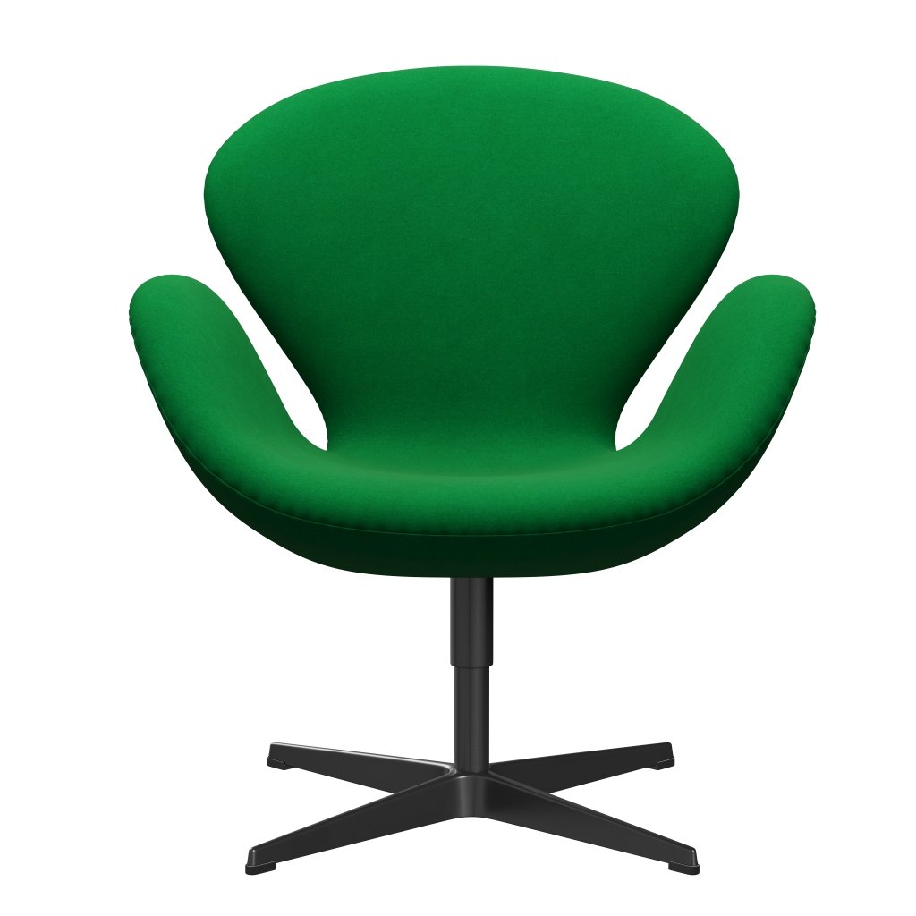 Fritz Hansen Swan Lounge, czarny lakier/Divina Grass Green