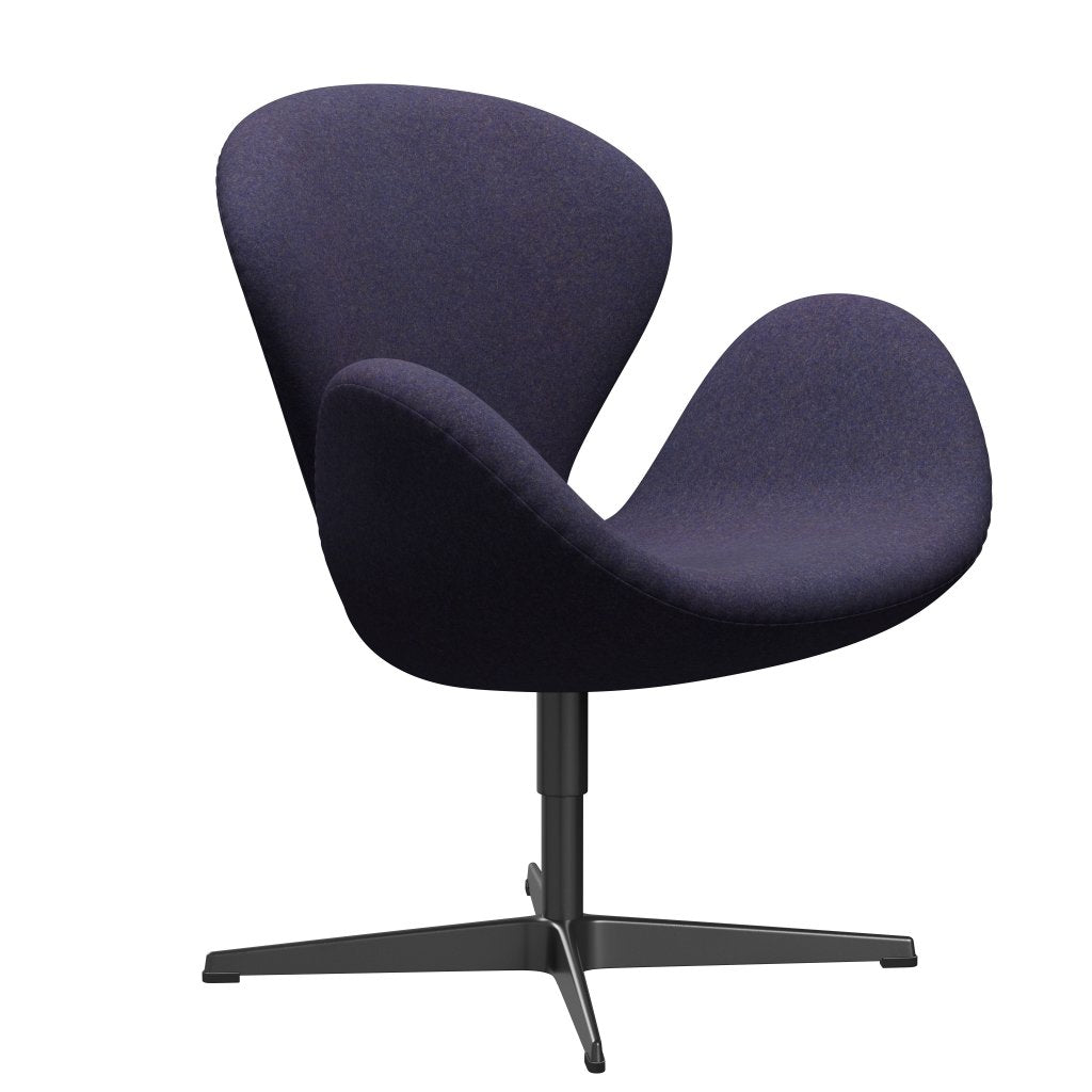 FRITZ HANSEN SWAN SALOUNGE, czarny lakier/Divina MD Dusty Blue