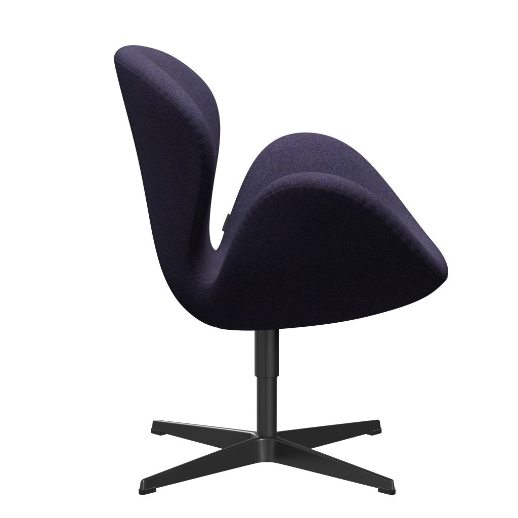 FRITZ HANSEN SWAN SALOUNGE, czarny lakier/Divina MD Dusty Blue