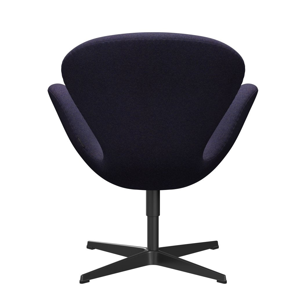 FRITZ HANSEN SWAN SALOUNGE, czarny lakier/Divina MD Dusty Blue