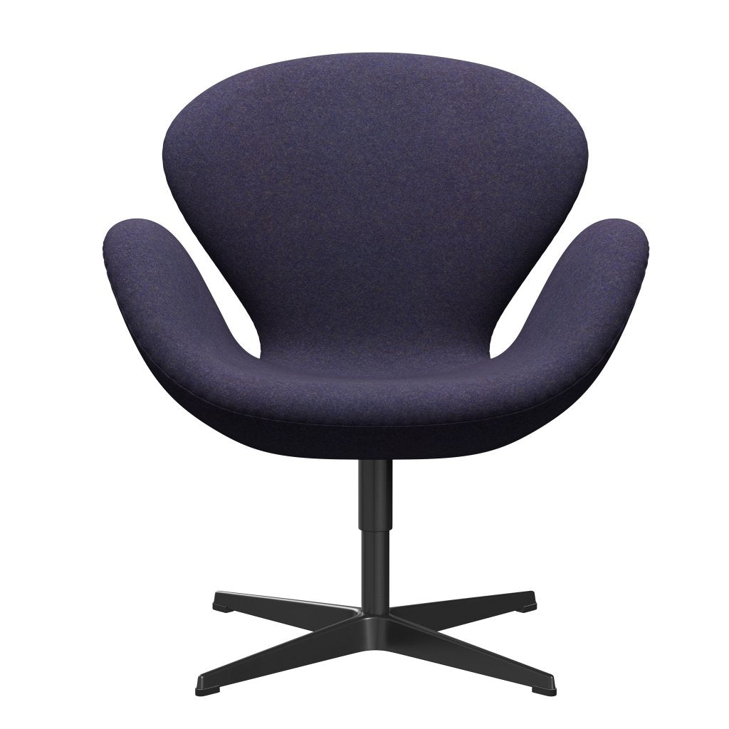 FRITZ HANSEN SWAN SALOUNGE, czarny lakier/Divina MD Dusty Blue