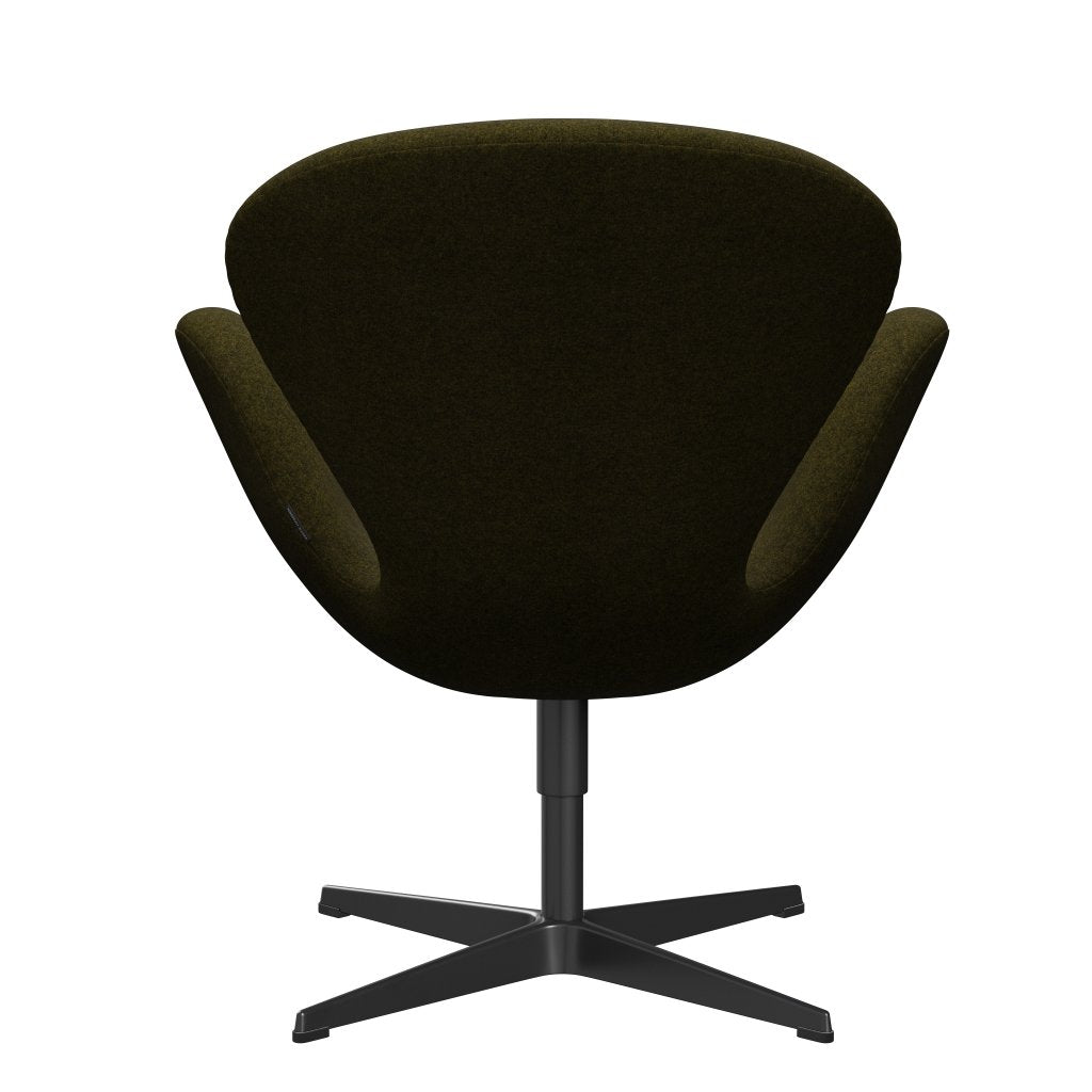 Fritz Hansen Swan Lounge, czarny lakier/Divina Melange Olive Dark