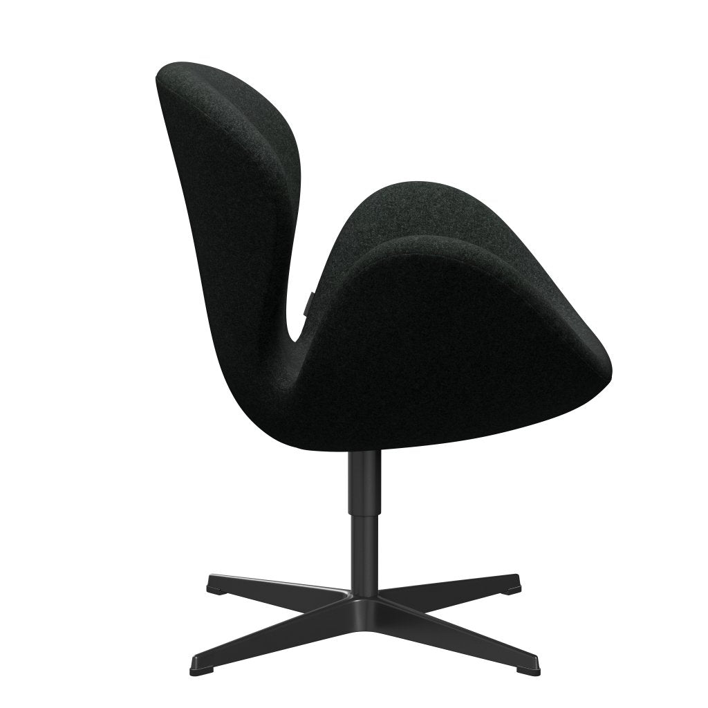 Fritz Hansen Swan Lounge Chair, Black Lacquered/Divina Melange Salt & Pepper