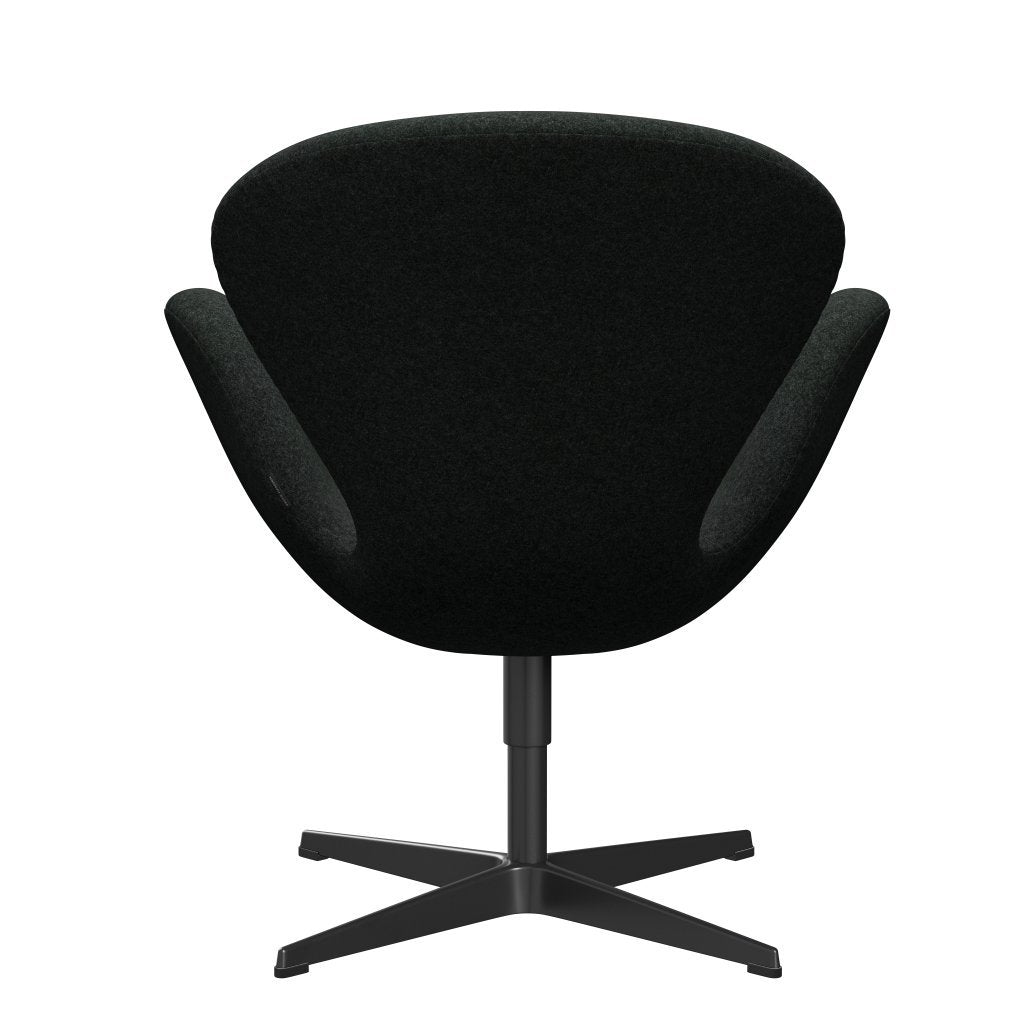 Fritz Hansen Swan Lounge Chair, Black Lacquered/Divina Melange Salt & Pepper