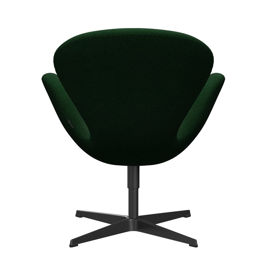 FRITZ HANSEN SWAN SALOUGE, Black Lanquered/Divina Melange Forest Green