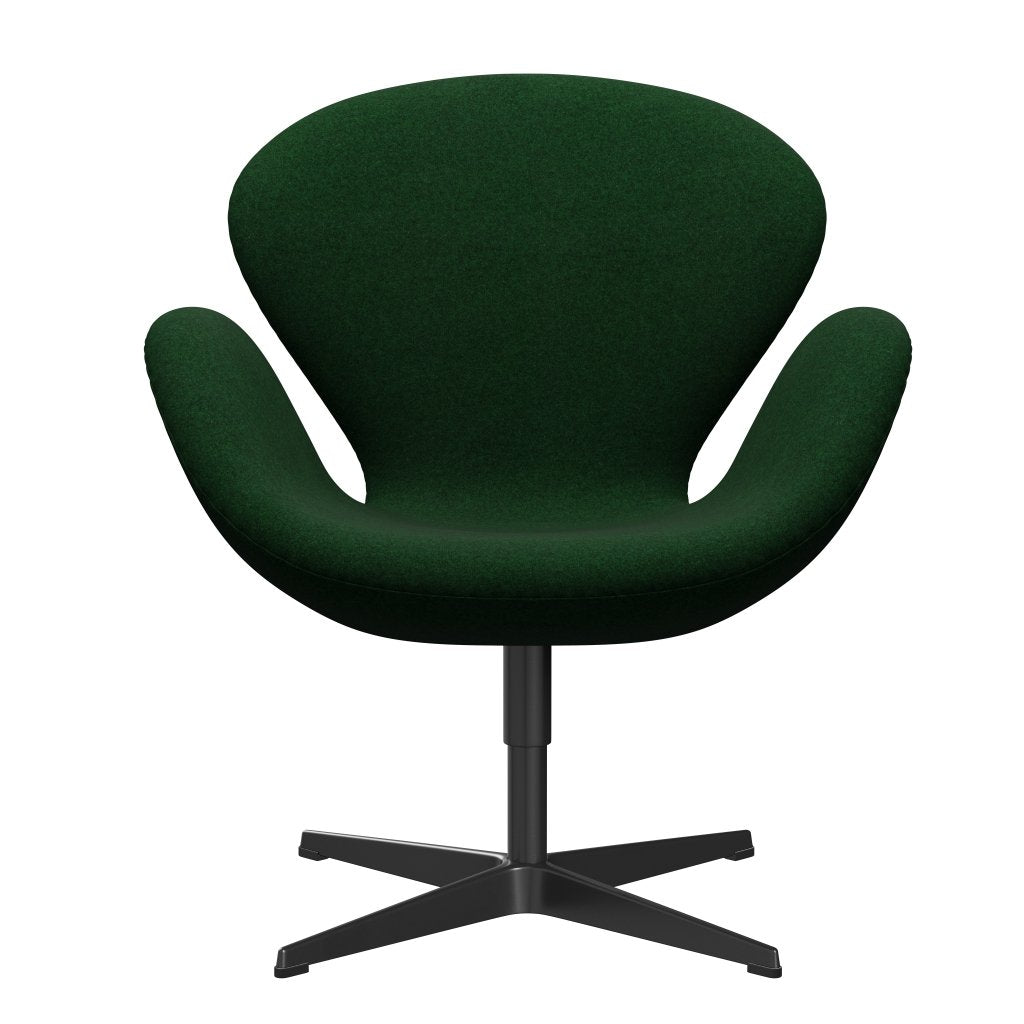 FRITZ HANSEN SWAN SALOUGE, Black Lanquered/Divina Melange Forest Green