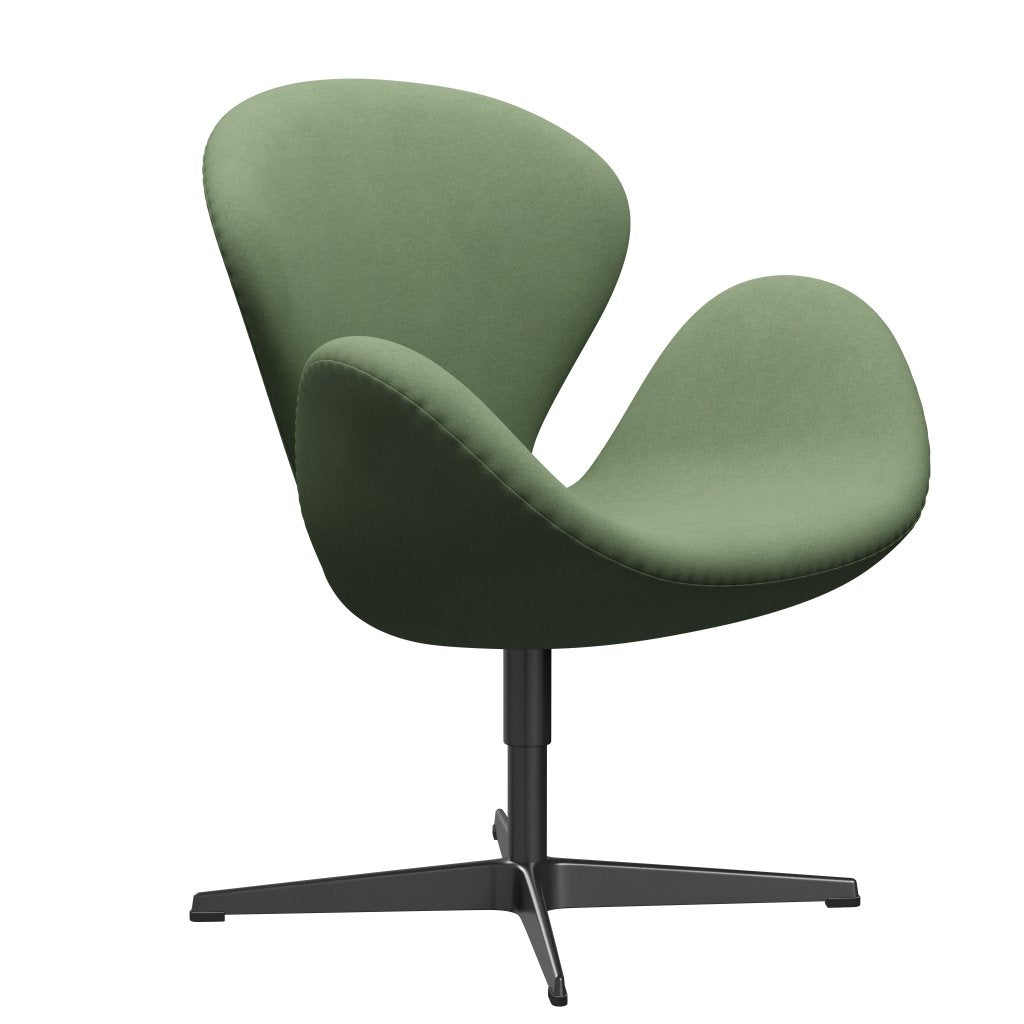 Fritz Hansen Swan Lounge, czarny lakier/Divina Olive Green