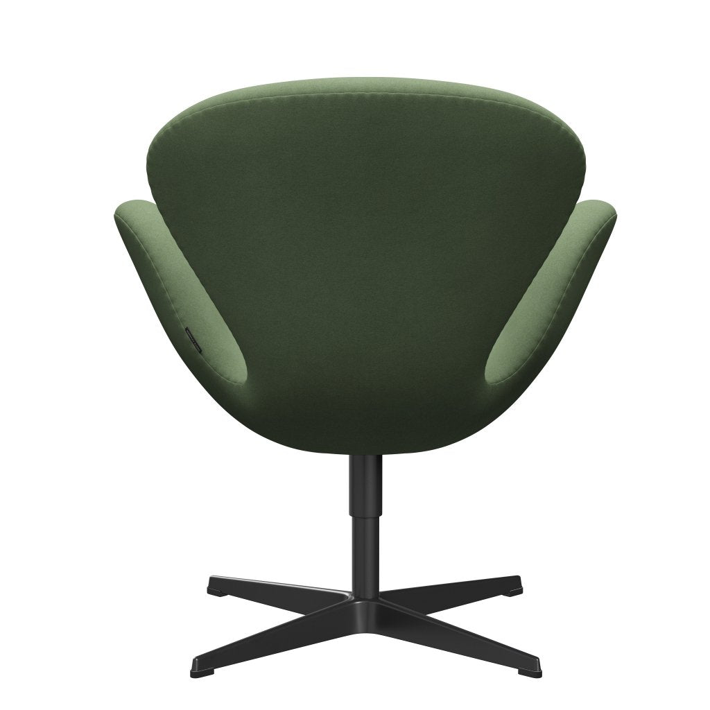 Fritz Hansen Swan Lounge, czarny lakier/Divina Olive Green