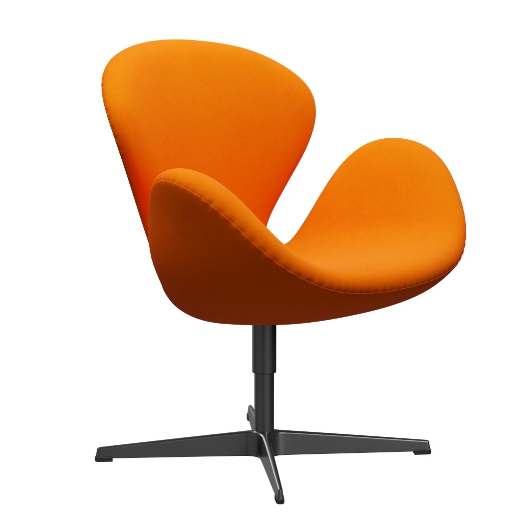 Fritz Hansen Swan Lounge, czarny lakier/Divina Orange Dark