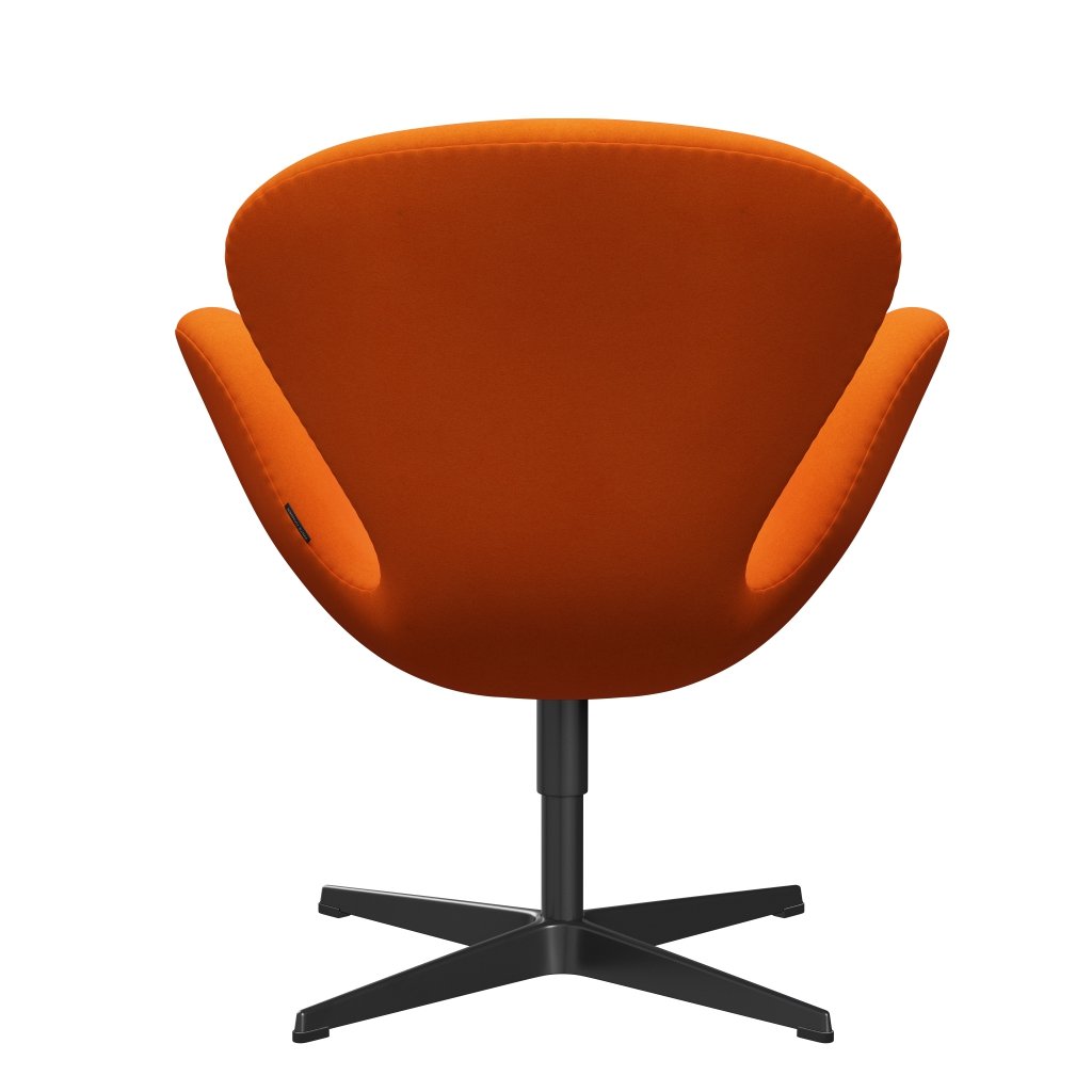 Fritz Hansen Swan Lounge, czarny lakier/Divina Pastello Orange