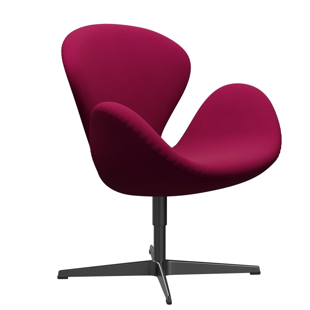 Fritz Hansen Swan Lounge, czarny lakier/Divina Pink Dark