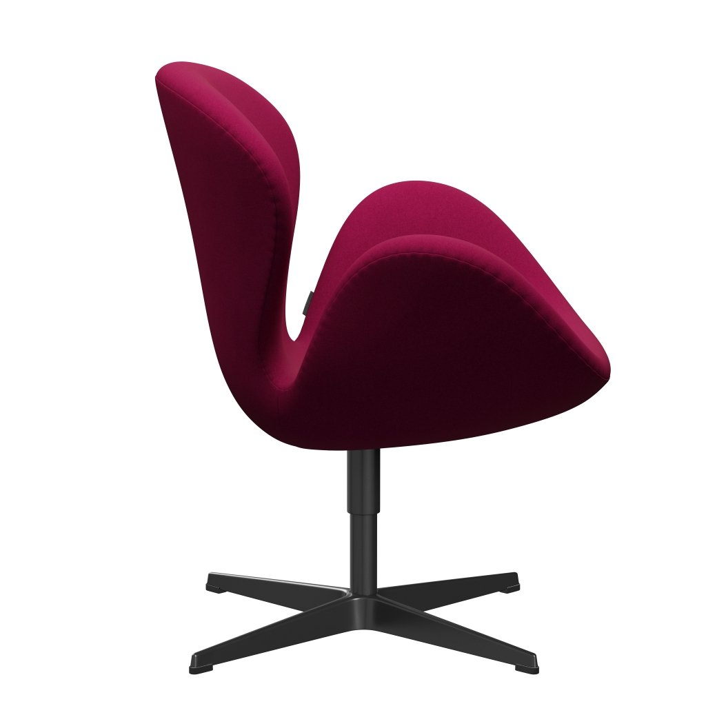 Fritz Hansen Swan Lounge, czarny lakier/Divina Pink Dark