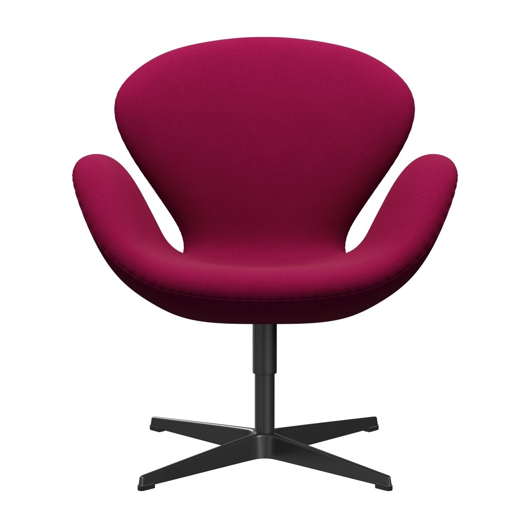 Fritz Hansen Swan Lounge, czarny lakier/Divina Pink Dark