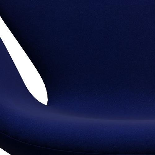 Fritz Hansen Swan Lounge Chair, Black Lacquered/Divina Royal Blue