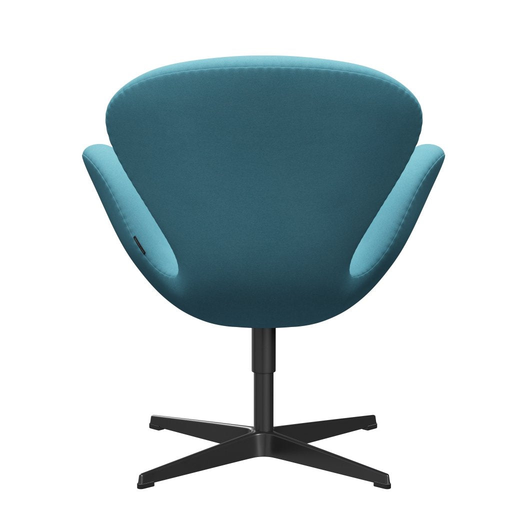 Fritz Hansen Swan Lounge, czarny lakier/Divina Turquoise Light