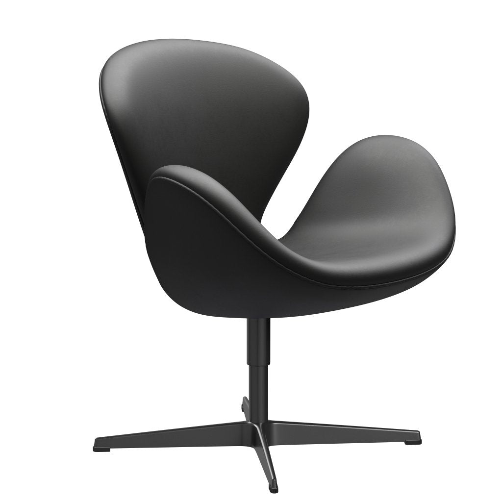 Fritz Hansen Swan Lounge Chair, Black Lacquered/Essential Black