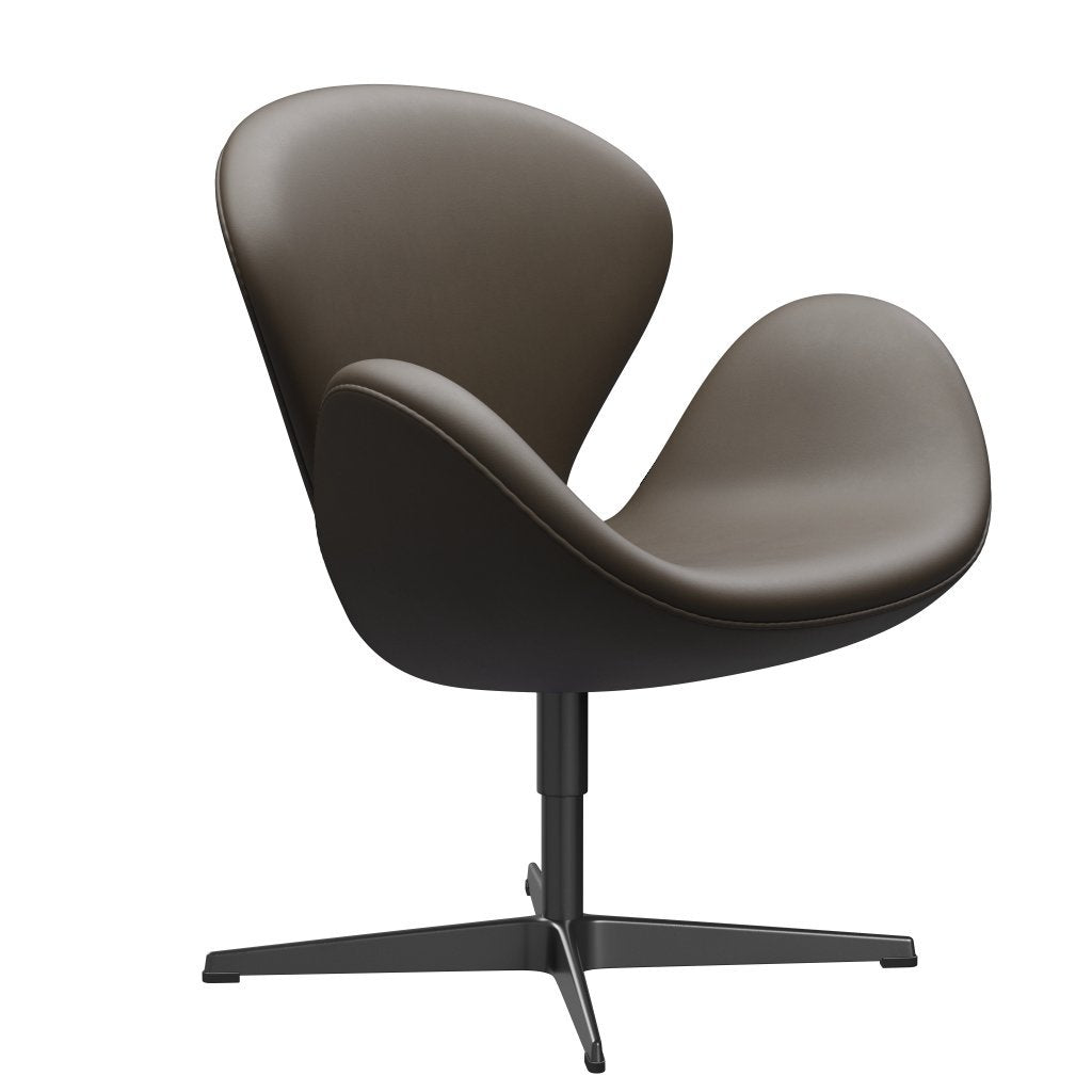 Fritz Hansen Swan Lounge Chair, Black Lacquered/Essential Stone