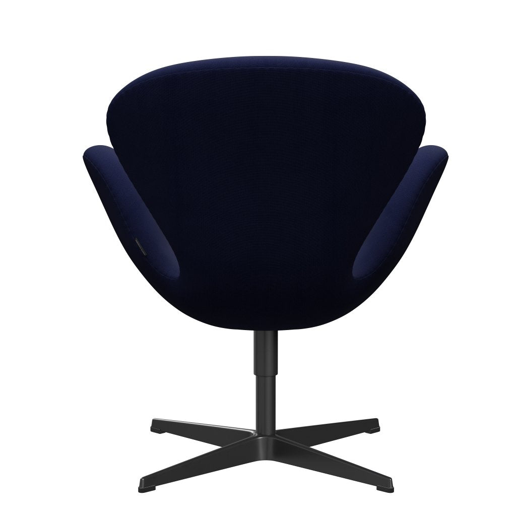 Fritz Hansen Swan Lounge Chair, Black Lacquered/Fame Dark Blue (66005)