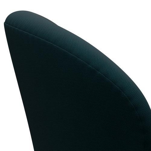 Fritz Hansen Swan Lounge Chair, Black Lacquered/Fame Dark Green