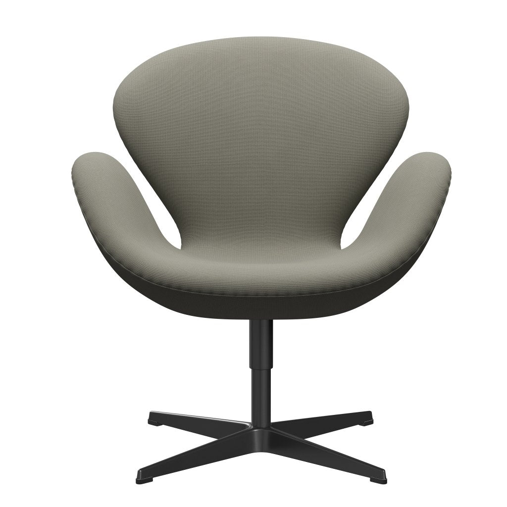 Fritz Hansen Swan Lounge Chair, Black Lacquered/Fame Grey (61136)