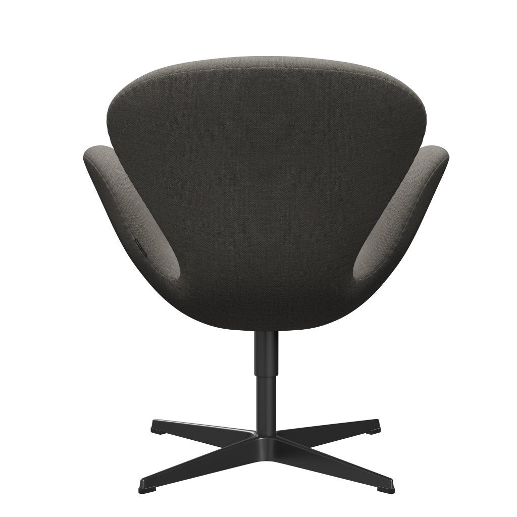 Fritz Hansen Swan Lounge Chair, Black Lacquered/Fiord Grey/Stone