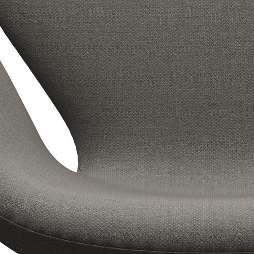 Fritz Hansen Swan Lounge Chair, Black Lacquered/Fiord Grey/Stone