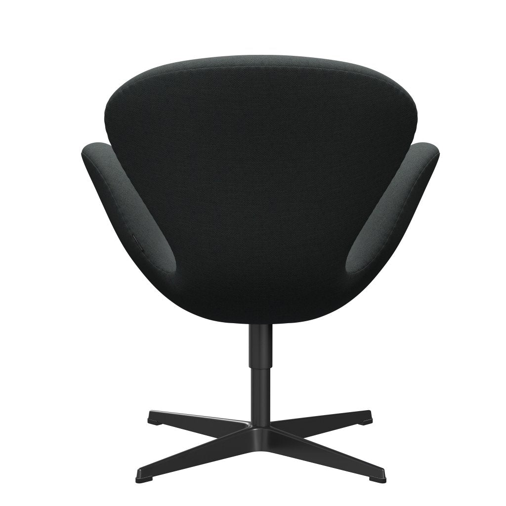 Fritz Hansen Swan Lounge Chair, Black Lacquered/Fiord Medium Grey/Dark Grey