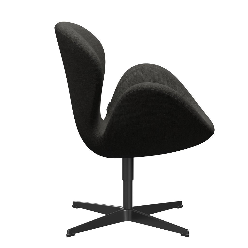 Fritz Hansen Swan Lounge Chair, Black Lacquered/Fiord Black/Brown