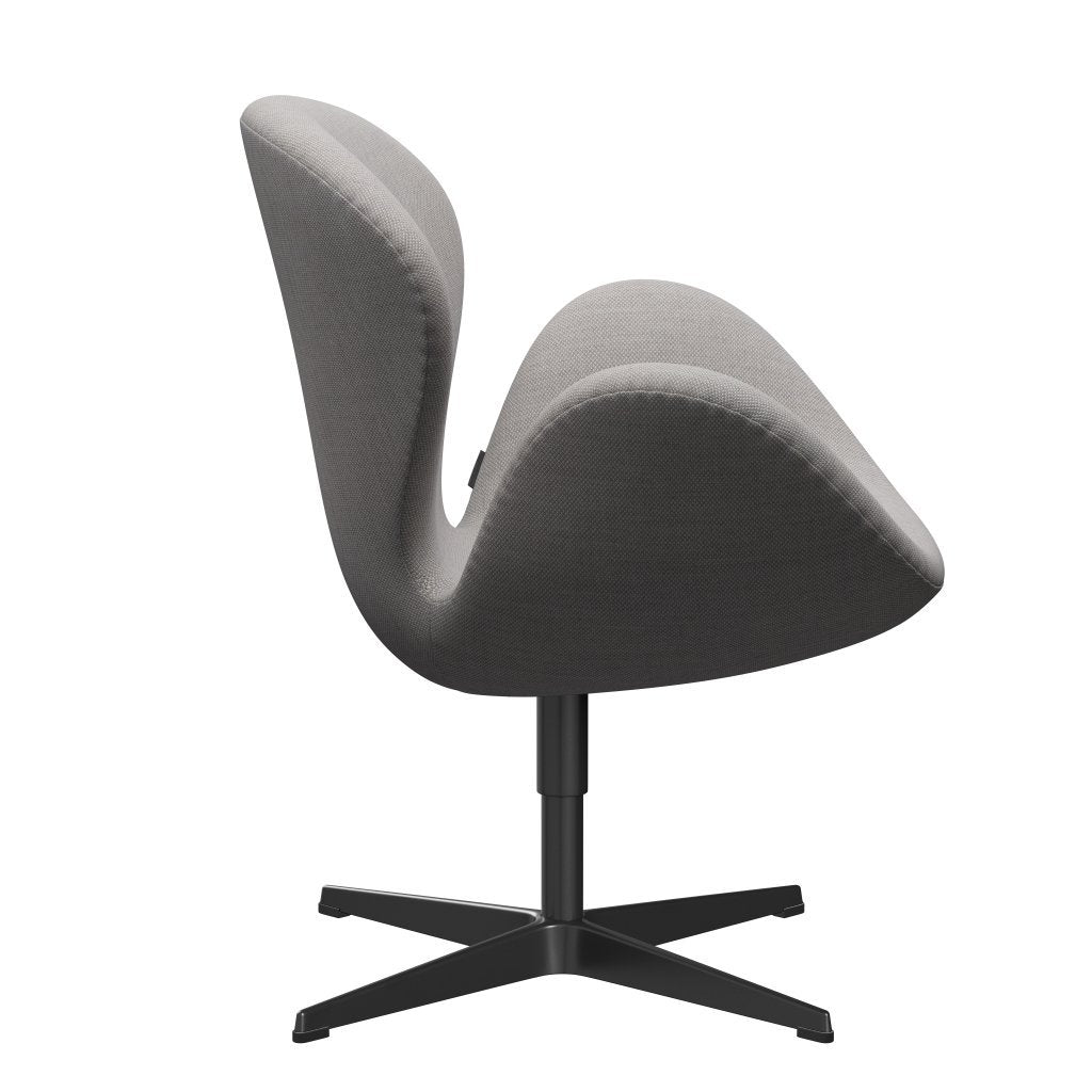 Fritz Hansen Swan Lounge Chair, Black Lacquered/Fiord Stone/Stone