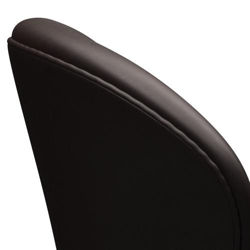 Fritz Hansen Swan Lounge, czarny lakier/Grace Dark Brown