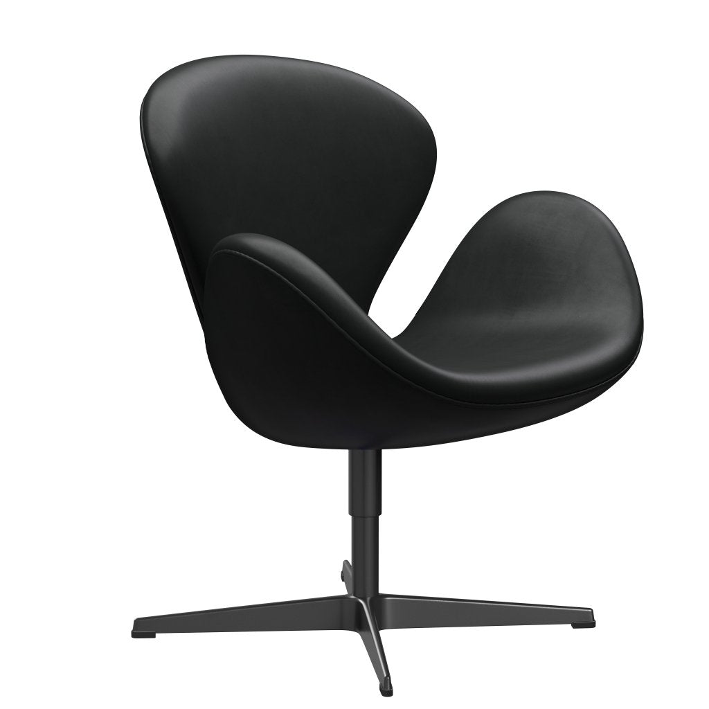 Fritz Hansen Swan Lounge Chair, Black Lacquered/Grace Black