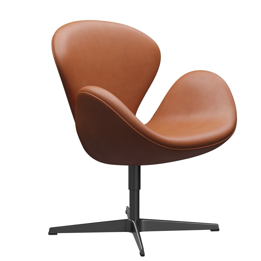 Fritz Hansen Swan Lounge, czarny lakier/Grace Walnut