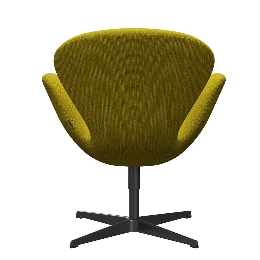 Fritz Hansen Swan Lounge Chair, Black Lacquered/Hallingdal Yellow/Green