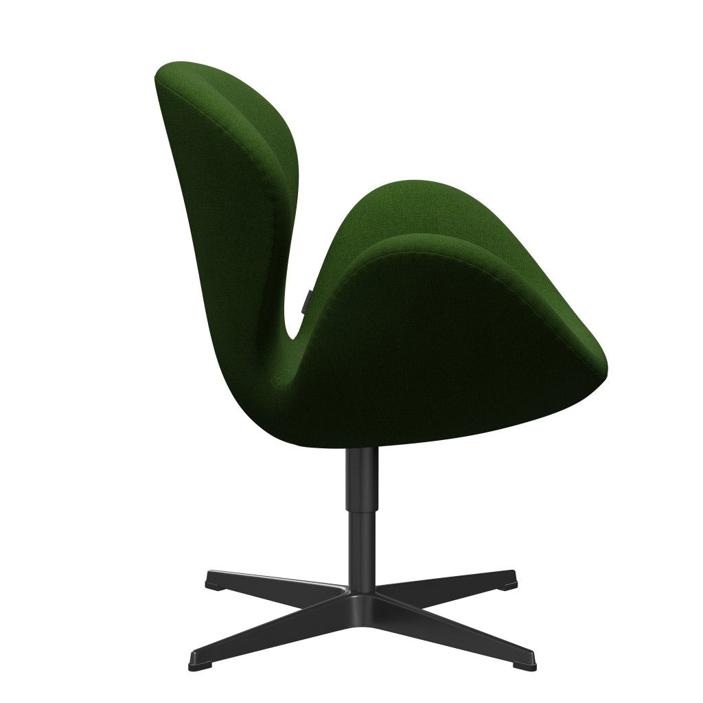 Fritz Hansen Swan Lounge Chair, Black Lacquered/Hallingdal Grass Green