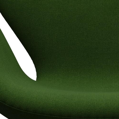 Fritz Hansen Swan Lounge Chair, Black Lacquered/Hallingdal Grass Green