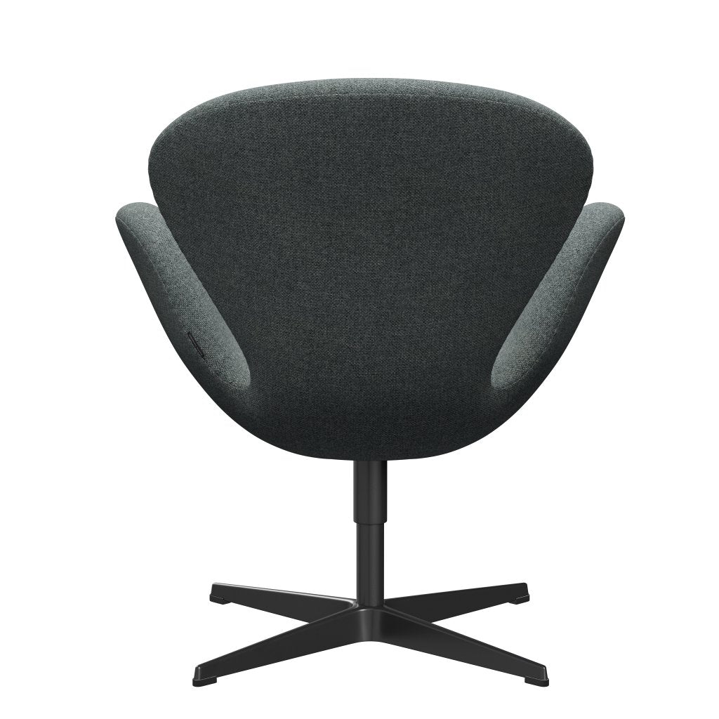 Fritz Hansen Swan Lounge Chair, Black Lacquered/Hallingdal Grey