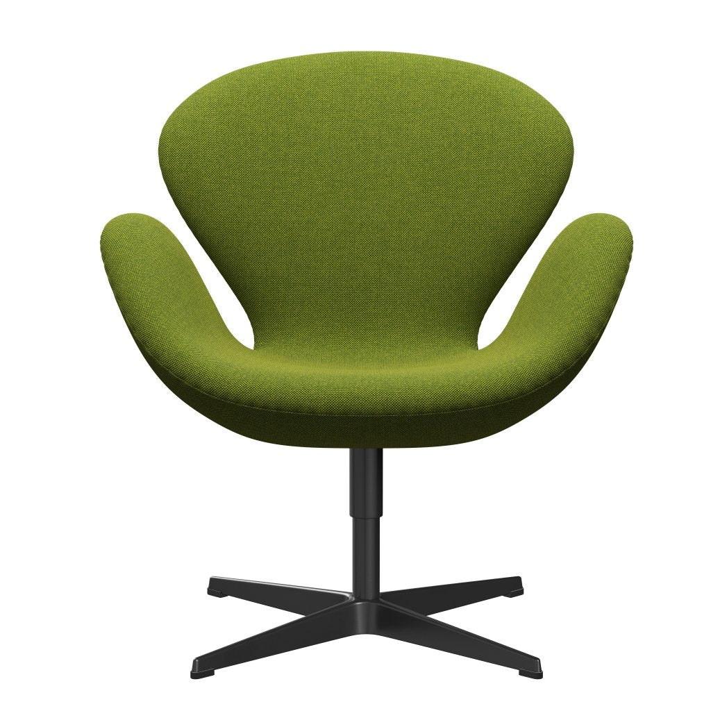 Fritz Hansen Swan Lounge Chair, Black Lacquered/Hallingdal Green