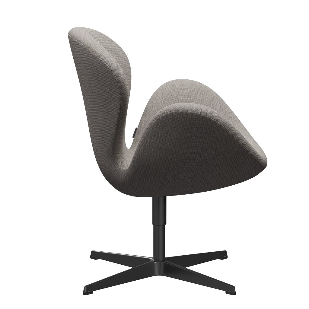 Fritz Hansen Swan Lounge Chair, Black Lacquered/Hallingdal Light Grey (113)